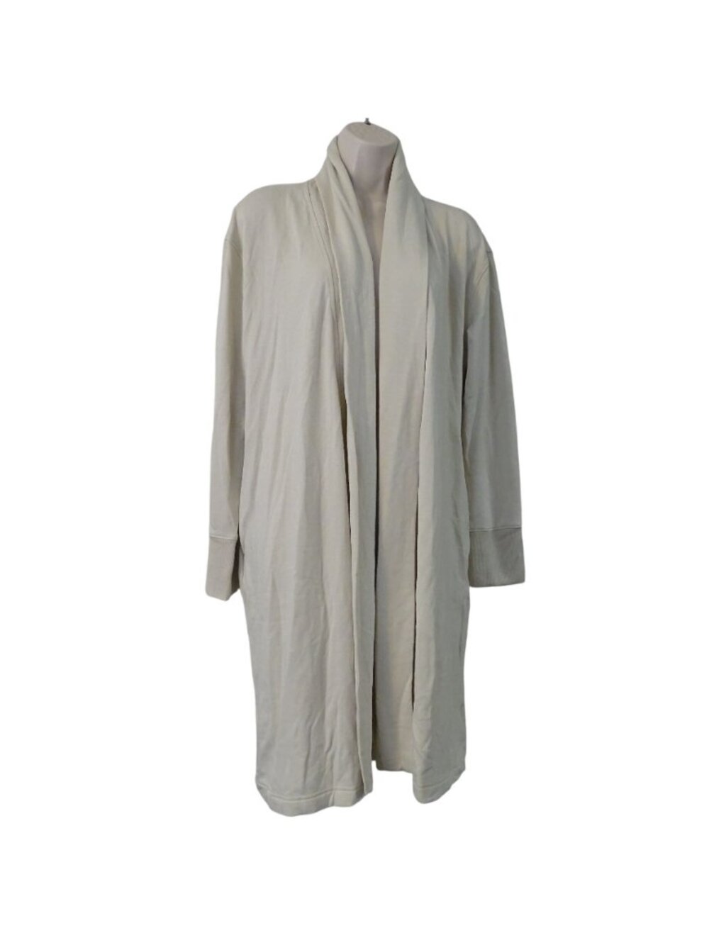 Old Navy Women Beige Open Front Live-in French Terry Cardigan Duster Size M NEW - Picture 2 of 12